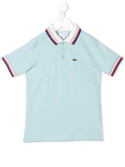 Lacoste Kids полосатая рубашка-поло с логотипом PJ491400NEH