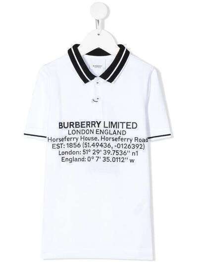 Burberry Kids рубашка-поло с логотипом 8026029
