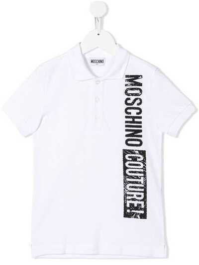 Moschino Kids рубашка-поло с логотипом HSM01TLEA03