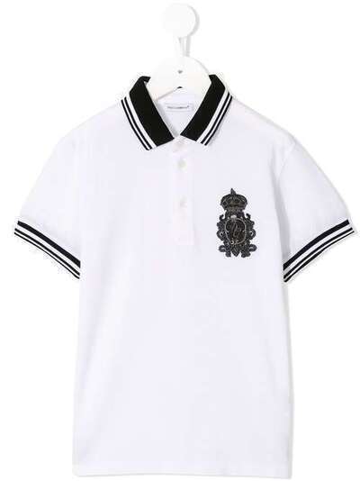 Dolce & Gabbana Kids рубашка-поло с нашивкой L4JT6QG7TTV