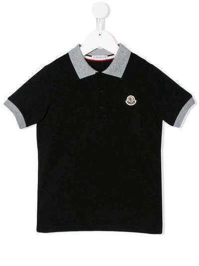 Moncler Kids двухцветная рубашка-поло с логотипом F19548A701208496W