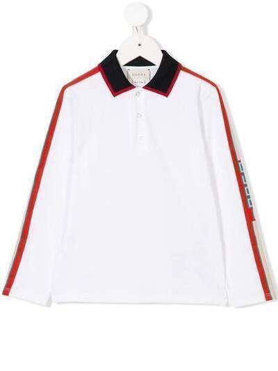 Gucci Kids рубашка-поло с полосками с логотипом 532234X9T64