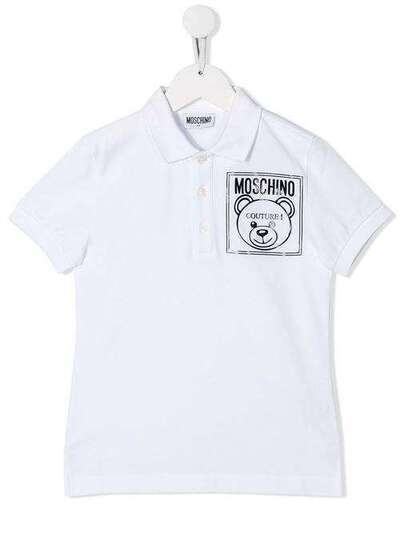 Moschino Kids рубашка-поло с логотипом HWM01TLEA04