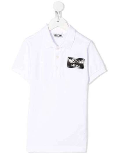 Moschino Kids logo patch polo shirt HVM01TLEA041