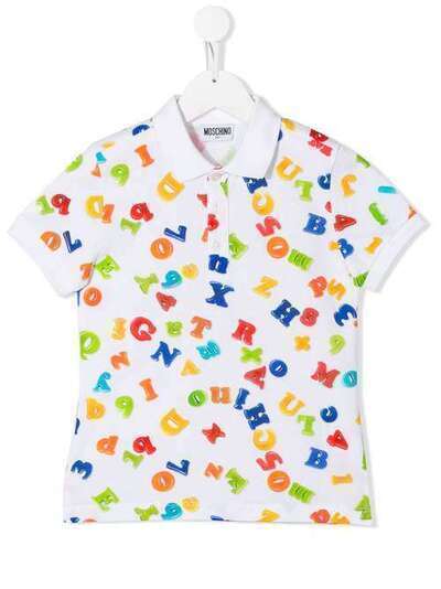 Moschino Kids рубашка-поло с принтом