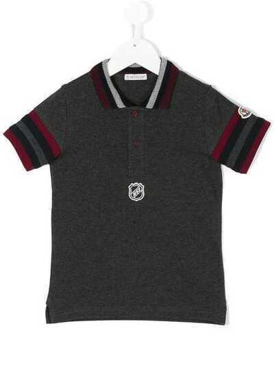 Moncler Kids рубашка-поло с вышивкой логотипа 830790584632