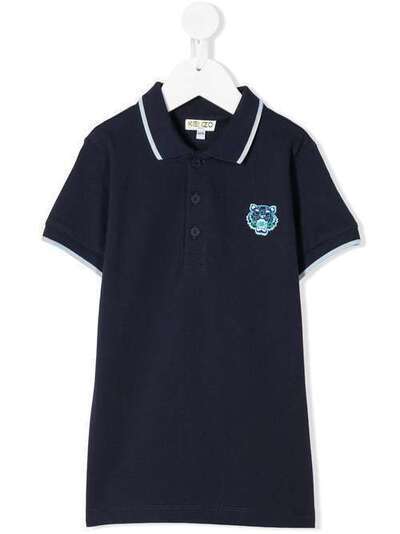 Kenzo Kids рубашка-поло с нашивкой Tiger KQ11568