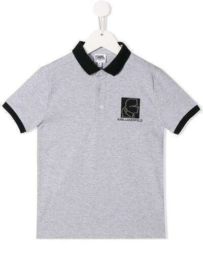 Karl Lagerfeld Kids рубашка-поло с нашивкой Karl Z25229