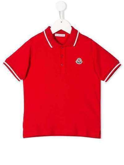 Moncler Kids рубашка-поло с нашивкой-логотипом F19548A704208496W