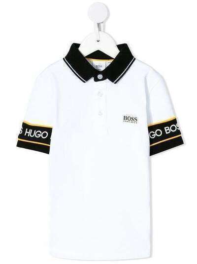 Boss Kids рубашка-поло с логотипом на рукавах J25E3210B