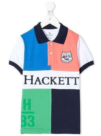 Hackett Kids рубашка-поло в стиле колор-блок с логотипом HK561340