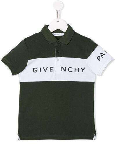 Givenchy Kids рубашка-поло в стиле колор-блок с логотипом H25129