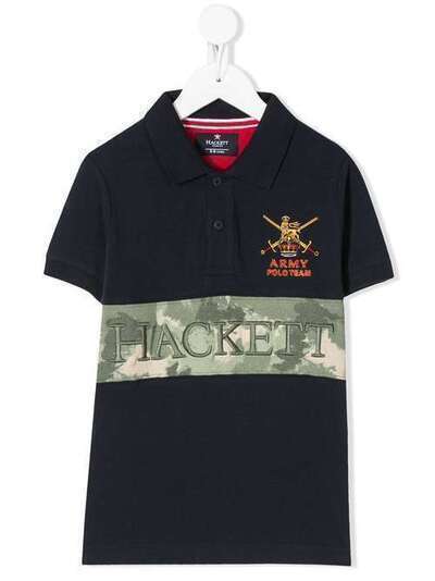 Hackett Kids рубашка-поло с короткими рукавами и камуфляжной вставкой HK561360