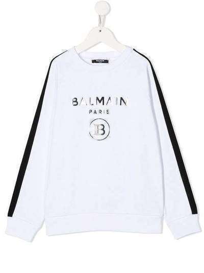 Balmain Kids толстовка с логотипом и контрастными полосками 6N4000NX280