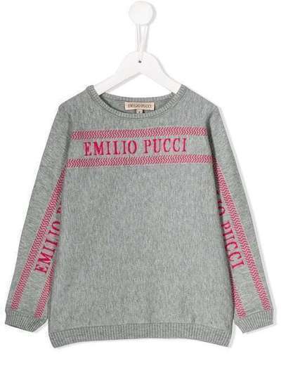 Emilio Pucci Junior джемпер вязки интарсия с логотипом 9L9010LX420907