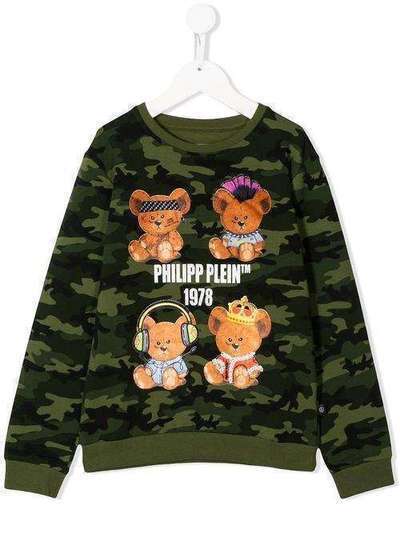 Philipp Plein Junior свитер с камуфляжным узором S20CBJO0136PJO002N