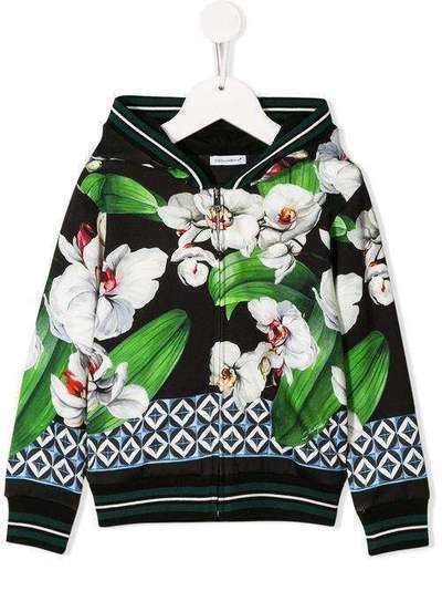 Dolce & Gabbana Kids худи на молнии с цветочным принтом L4JW3FG7SQN