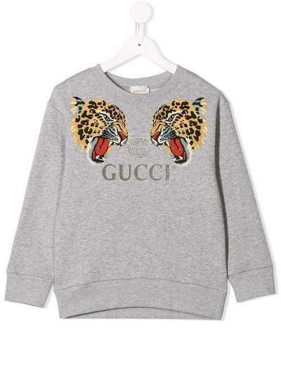 Gucci Kids толстовка с леопардовым принтом 547560XJAH0