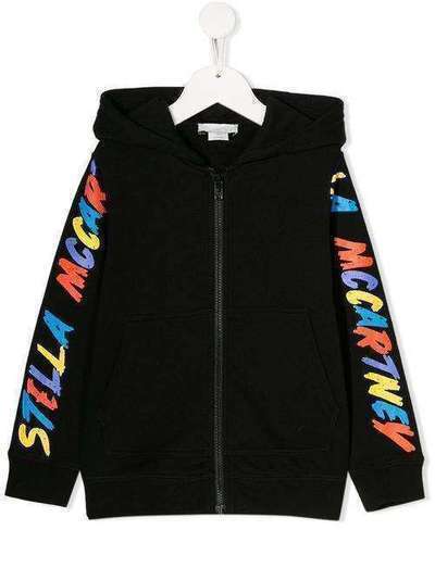 Stella McCartney Kids куртка на молнии с капюшоном и логотипом 566383SNJ83