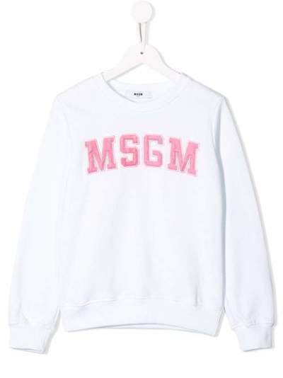 Msgm Kids толстовка с круглым вырезом и логотипом 019168K