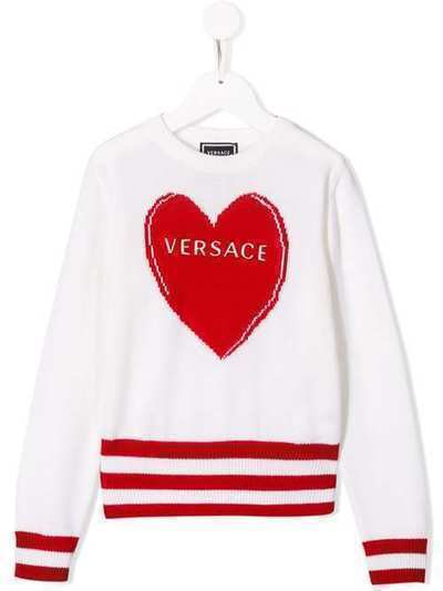 Young Versace трикотажный джемпер Heart с логотипом YC000175YA00311
