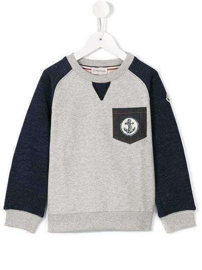 Moncler Kids толстовка с нагрудным карманом 801230580417