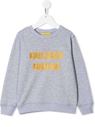 Golden Goose Kids толстовка с вышитым логотипом G36KP029G7G7MELGREYGOLDEN