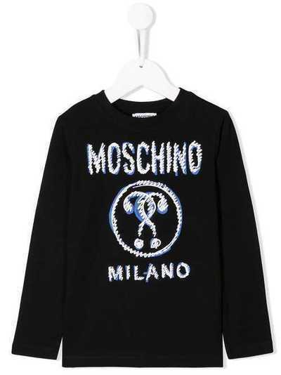 Moschino Kids свитер с принтом H5M01PLBA11