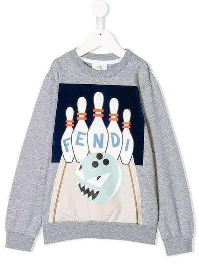 Fendi Kids толстовка с принтом боулинга JMH076A4RA