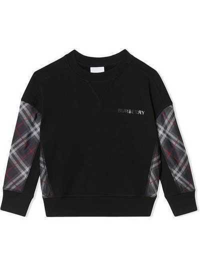 Burberry Kids толстовка со вставками в клетку Vintage Check 8011055