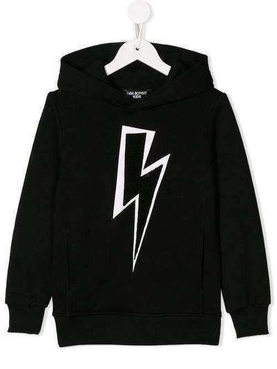 Neil Barrett Kids lightning bolt print hoodie 16170