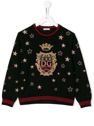 Dolce & Gabbana Kids свитер с узором и логотипом DG L4KW52JAVSO