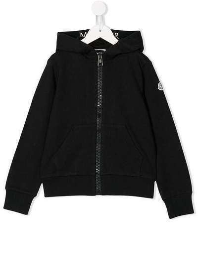 Moncler Kids худи на молнии с нашивкой-логотипом 8416305809AG