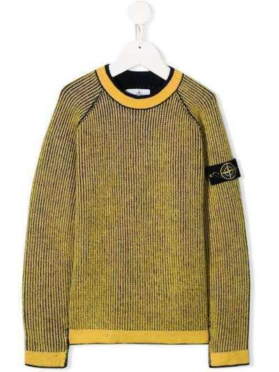 Stone Island Junior вязаный свитер с нашивкой-логотипом MO7116512D2