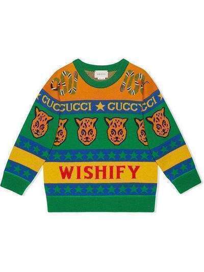 Gucci Kids свитер с узором символов 549392XKAE2