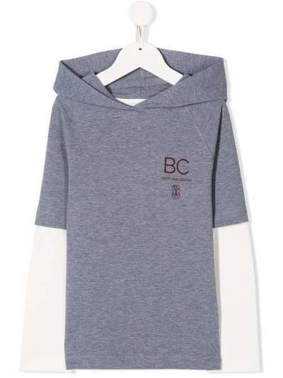 Brunello Cucinelli Kids contrast logo hoodie B0021E150CY918