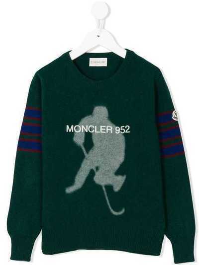 Moncler Kids вязаный свитер с контрастными полосками 90048509699L