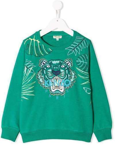 Kenzo Kids толстовка с вышивкой tiger jungle KN15638