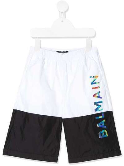 Balmain Kids плавки-шорты в стиле колор-блок с логотипом 6M0529MX290