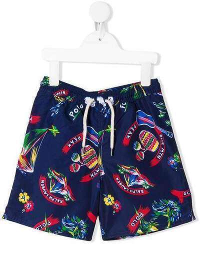 Ralph Lauren Kids плавки-шорты с принтом 321785589001