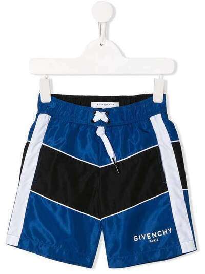 Givenchy Kids плавки-шорты в стиле колор-блок с кулиской H2002981F