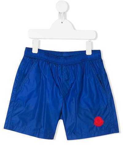 Moncler Kids плавки-шорты с нашивкой-логотипом F19542C7012053326