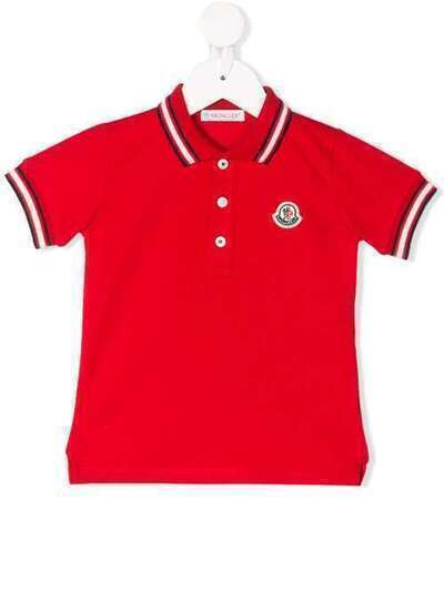 Moncler Kids рубашка-поло с вышитым логотипом 8A703208496F