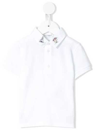Dolce & Gabbana Kids рубашка-поло с вышивкой L1JTBHG7VYS