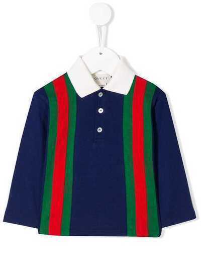 Gucci Kids рубашка-поло с отделкой Web 540717XJAAK