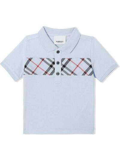 Burberry Kids рубашка-поло с клетчатой вставкой Vintage Check 8025261