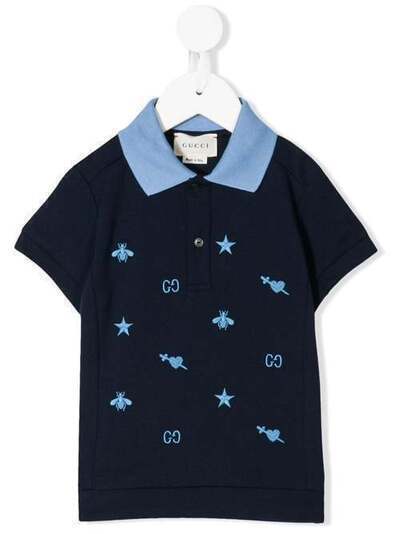 Gucci Kids рубашка-поло с вышивкой 599990XJB3M