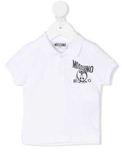 Moschino Kids рубашка-поло с логотипом и боковыми разрезами MMM01PLEA04