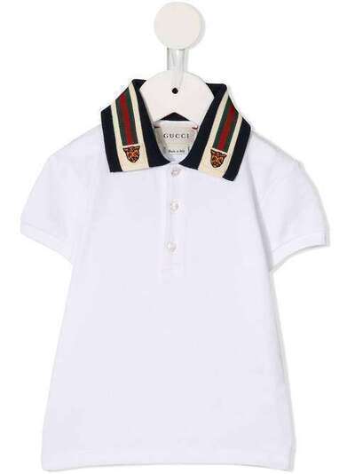 Gucci Kids рубашка-поло с вышивкой на воротнике 573867XJBEP