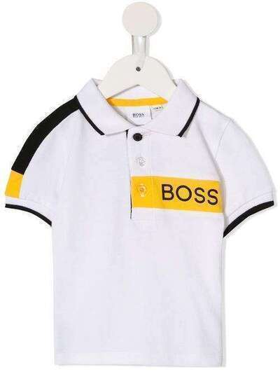 Boss Kids рубашка-поло со вставками J0574510B